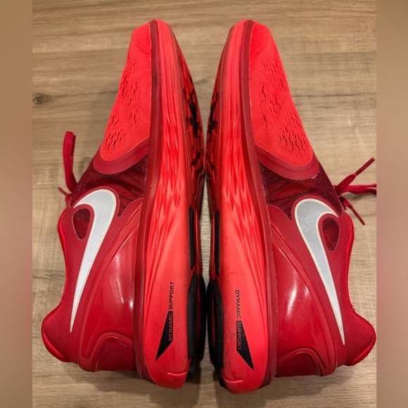 Nike Red Athletic Running Shoes with Silver Swoosh - Picture 3 of 5